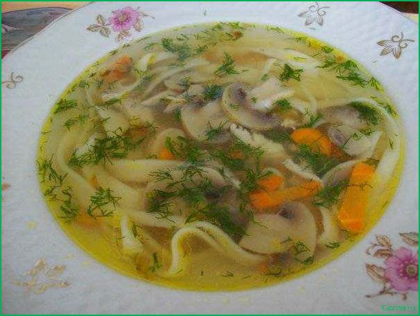 Грибной рыбный суп