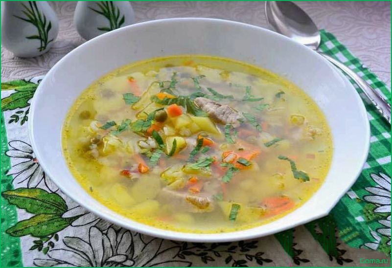 Рыбный суп с горошком