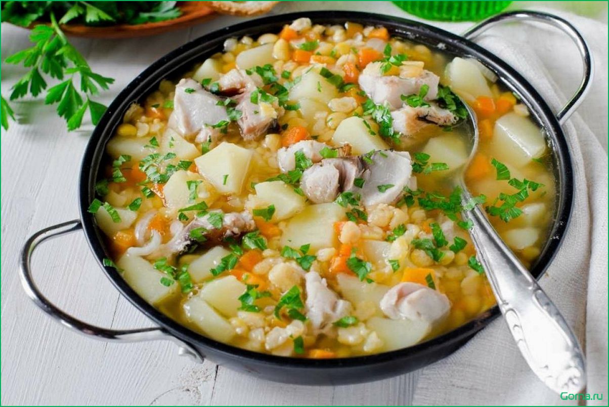 Рецепт рыбного супа с горохом