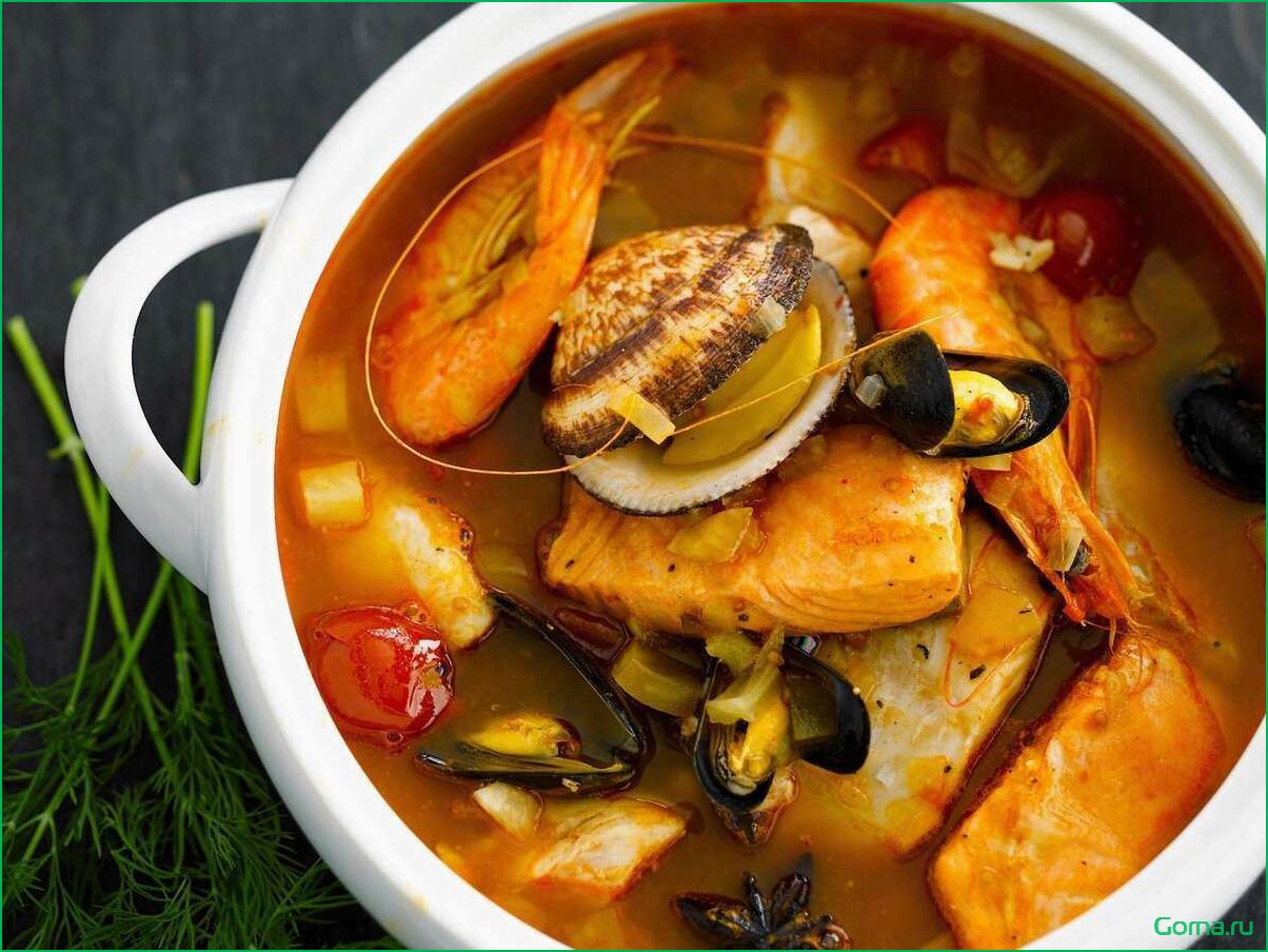 Рыбный суп мидии