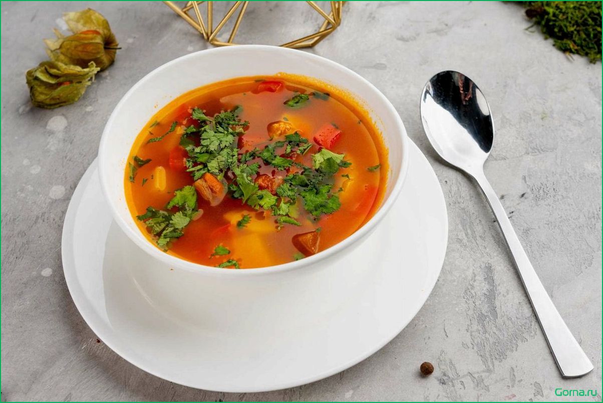 (рыбный, рожками) Рыбный суп с рожками