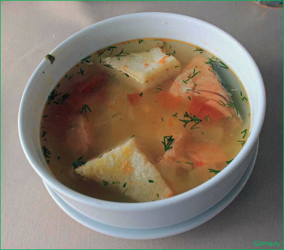 (рыбный, рожками) Рыбный суп с рожками