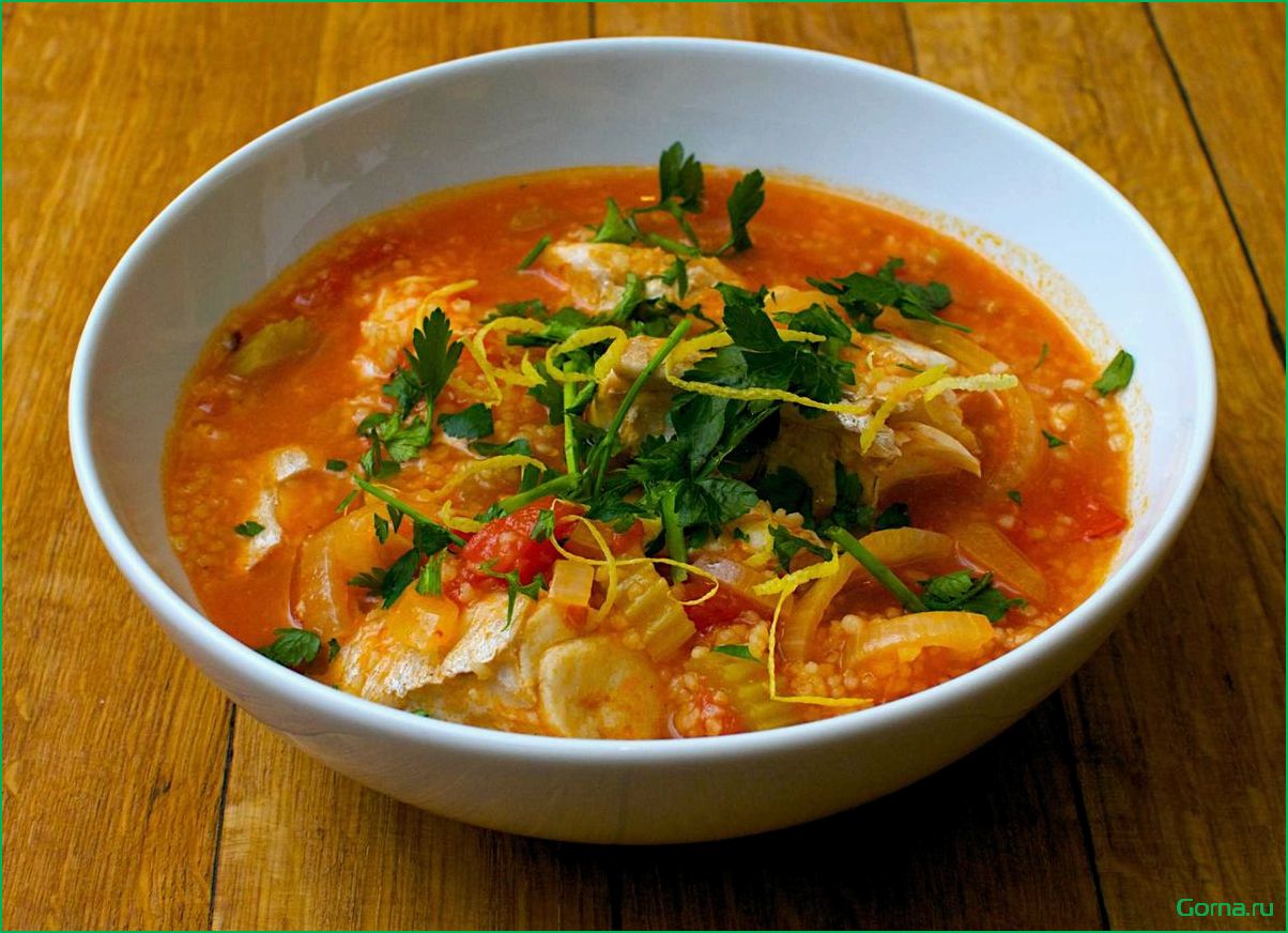 (рыбный, рожками) Рыбный суп с рожками