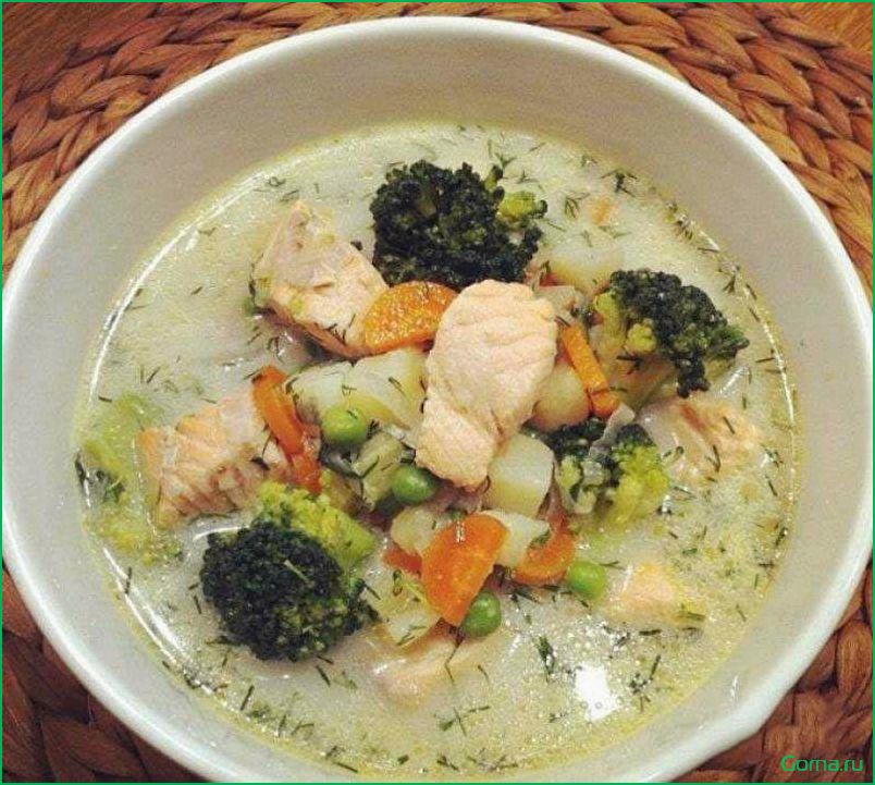 Вкусный и питательный рецепт рыбного супа с добавлением свежей брокколи